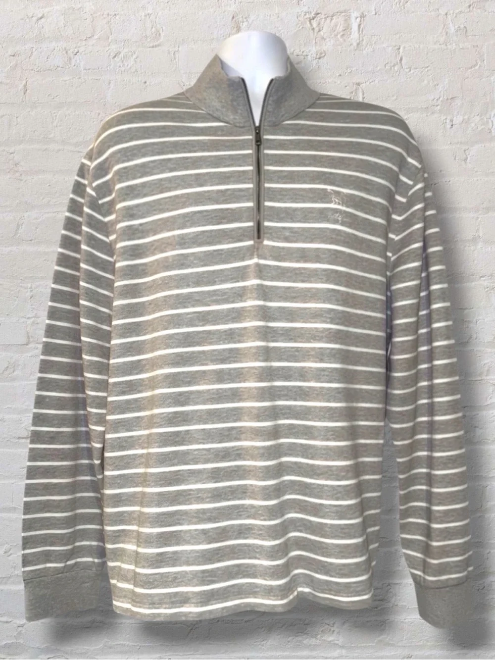 Polo Golf Ralph Lauren XL Gray Striped Wildfire Quarter Zip Water-Repellent